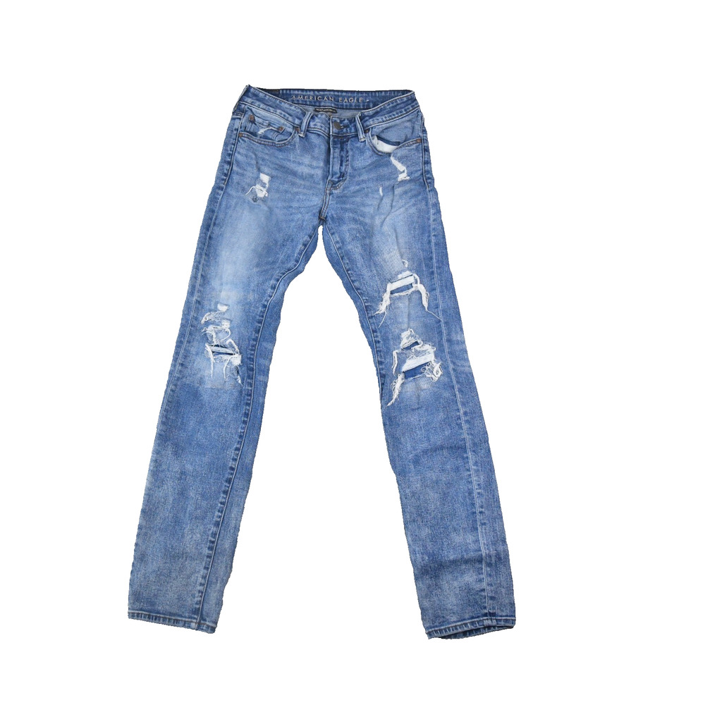 American Eagle Jeans Mens 32X34 (30x33 Actual) Distressed Blue Denim